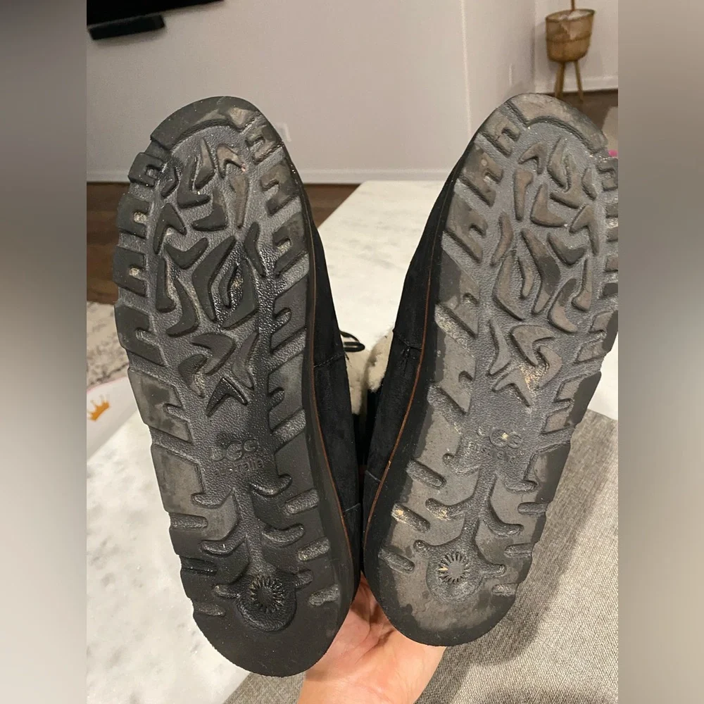 UGG Black Lace-Up Winter Boots - Picture 7 of 7